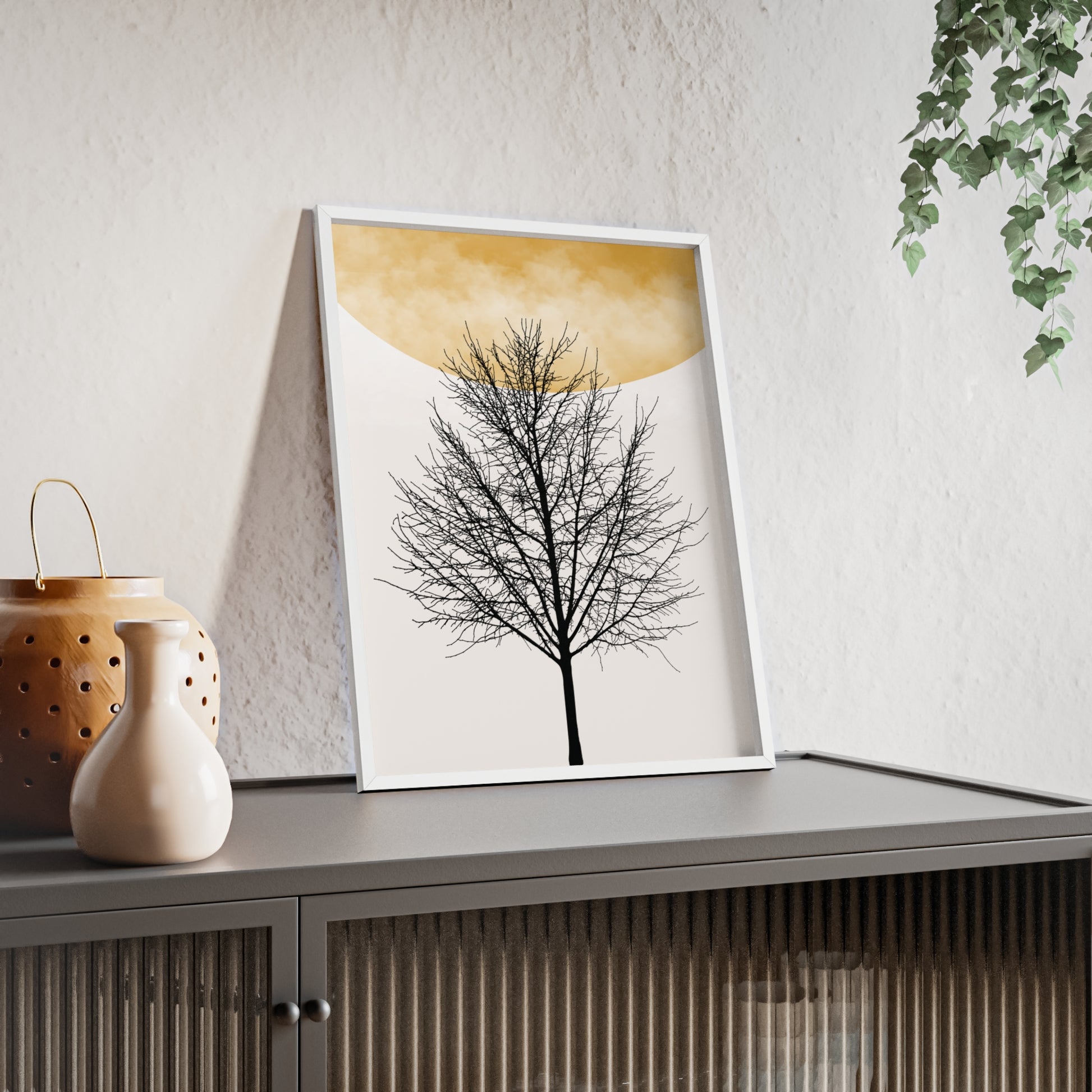 Nature-Inspired Framed Poster - Minimalist Tree Art, Wall Decor, Home Office, Gift Idea, Modern Aesthetic
