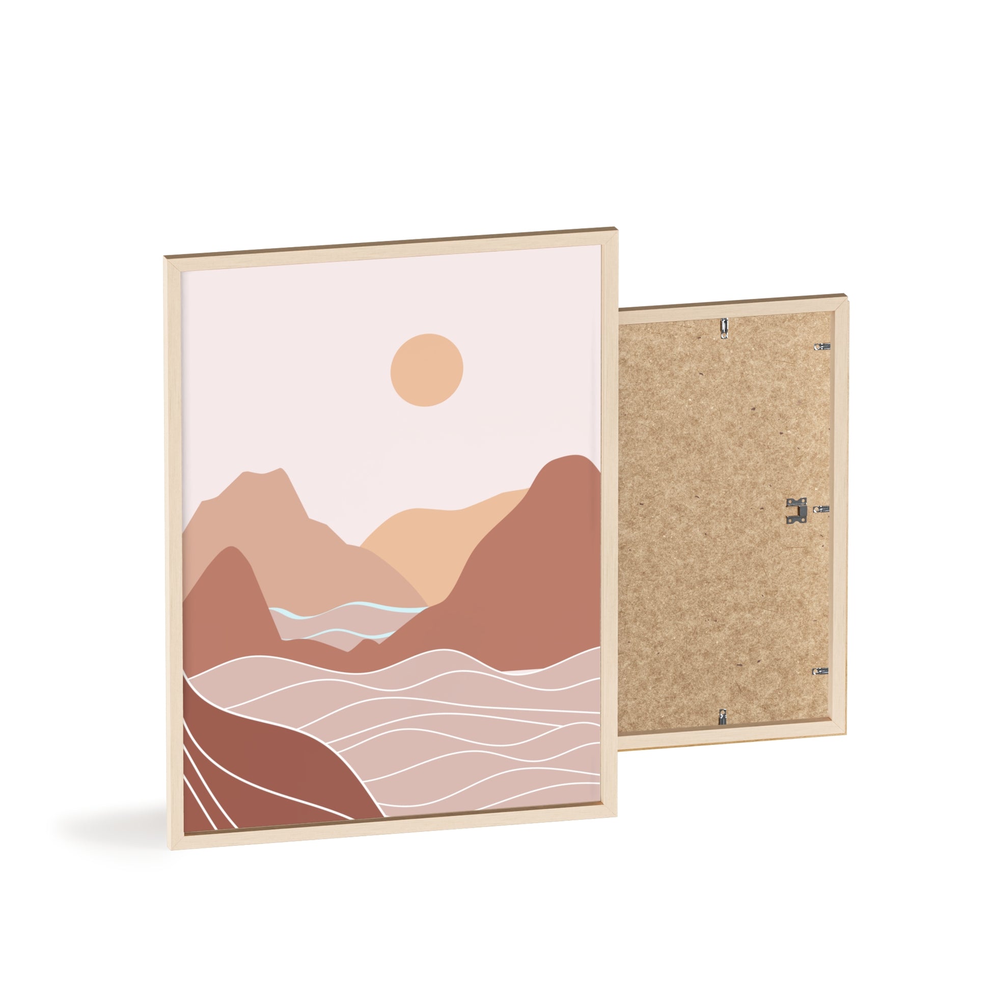Serene Landscape Poster with Wooden Frame | Wall Art, Home Decor, Nature Print, Gift Idea, Minimalist Decor