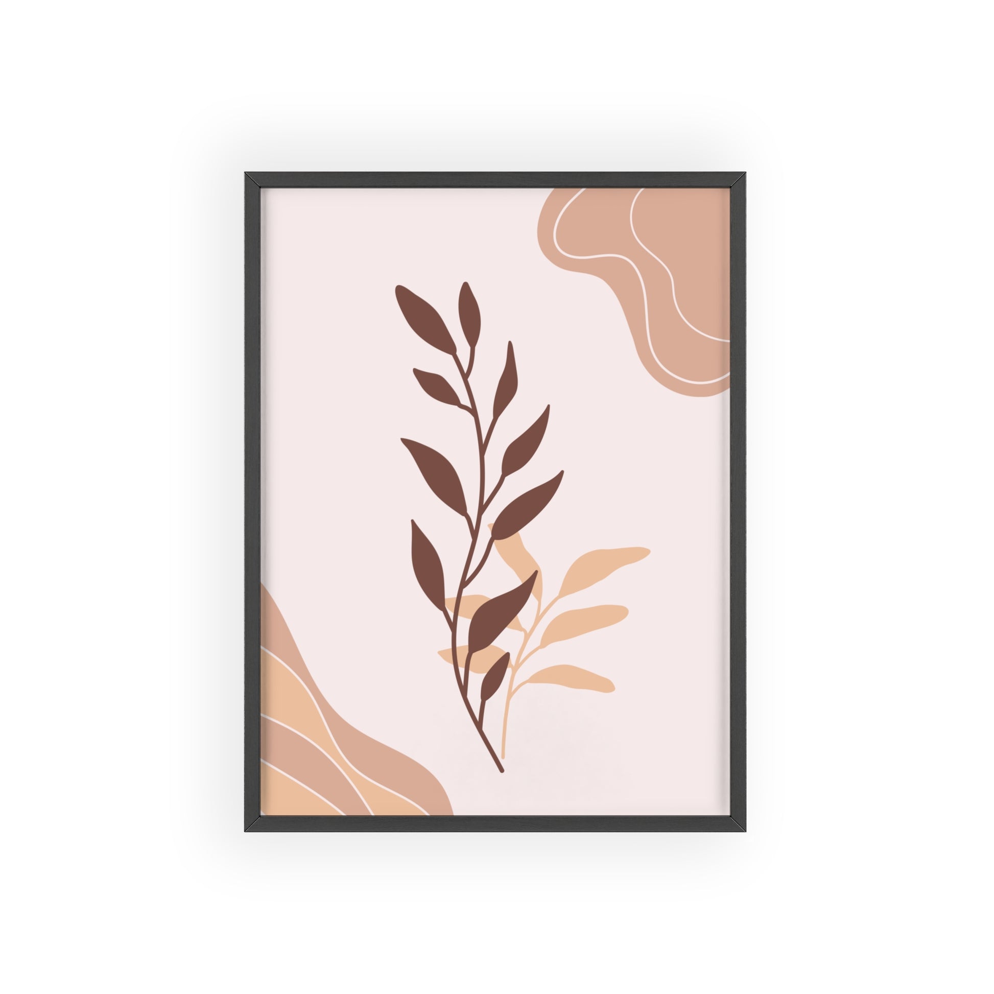 Elegant Botanical Wall Art Poster with Wooden Frame, Home Decor, Gift Idea, Modern Decor, Bathroom Wall Art