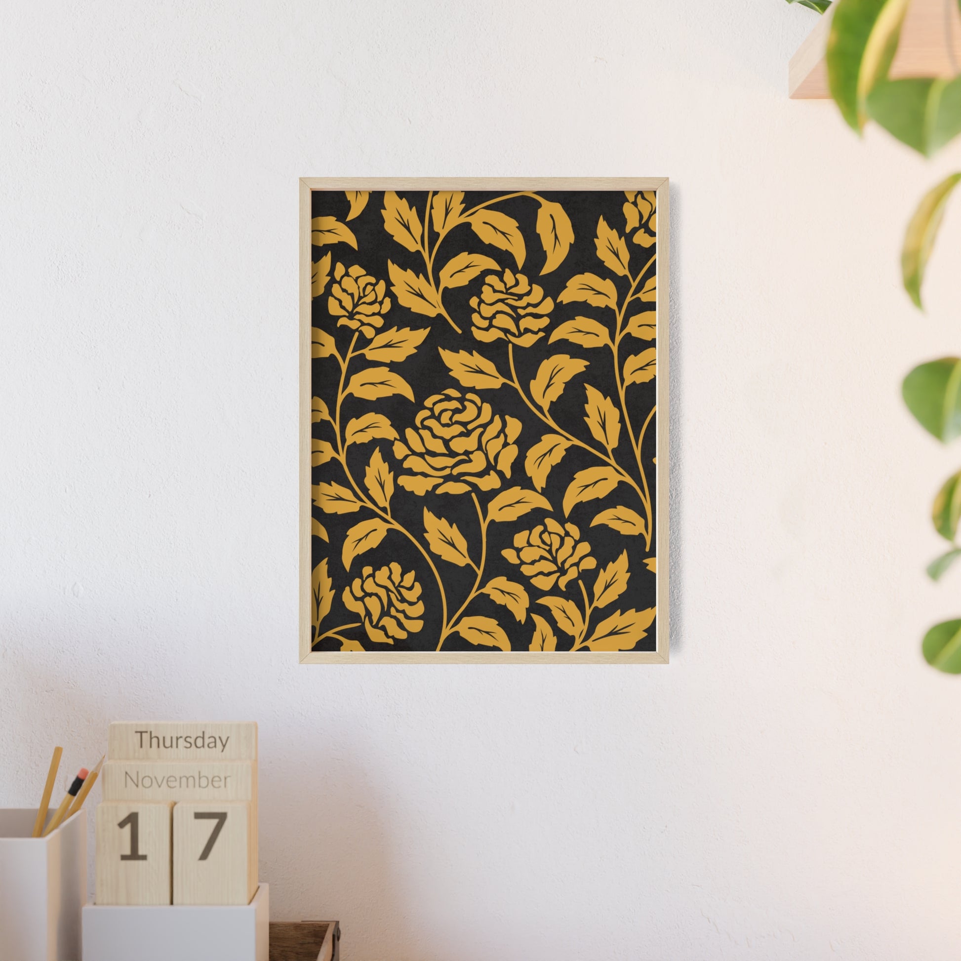 Vintage Floral Wall Art with Wooden Frame, Home Decor, Gift for Her, Room Aesthetic, Rustic Wall Art, Birthday Present