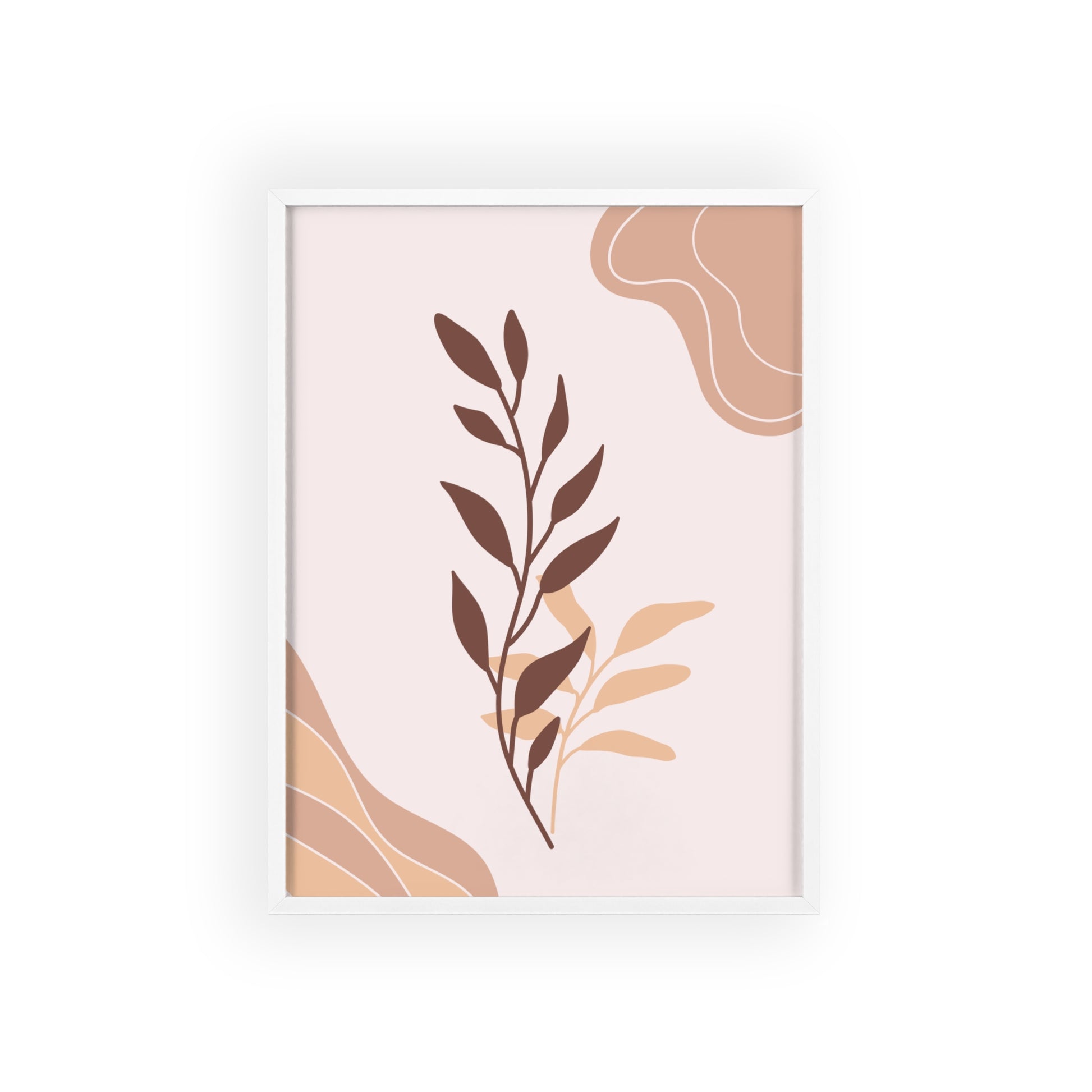 Elegant Botanical Wall Art Poster with Wooden Frame, Home Decor, Gift Idea, Modern Decor, Bathroom Wall Art