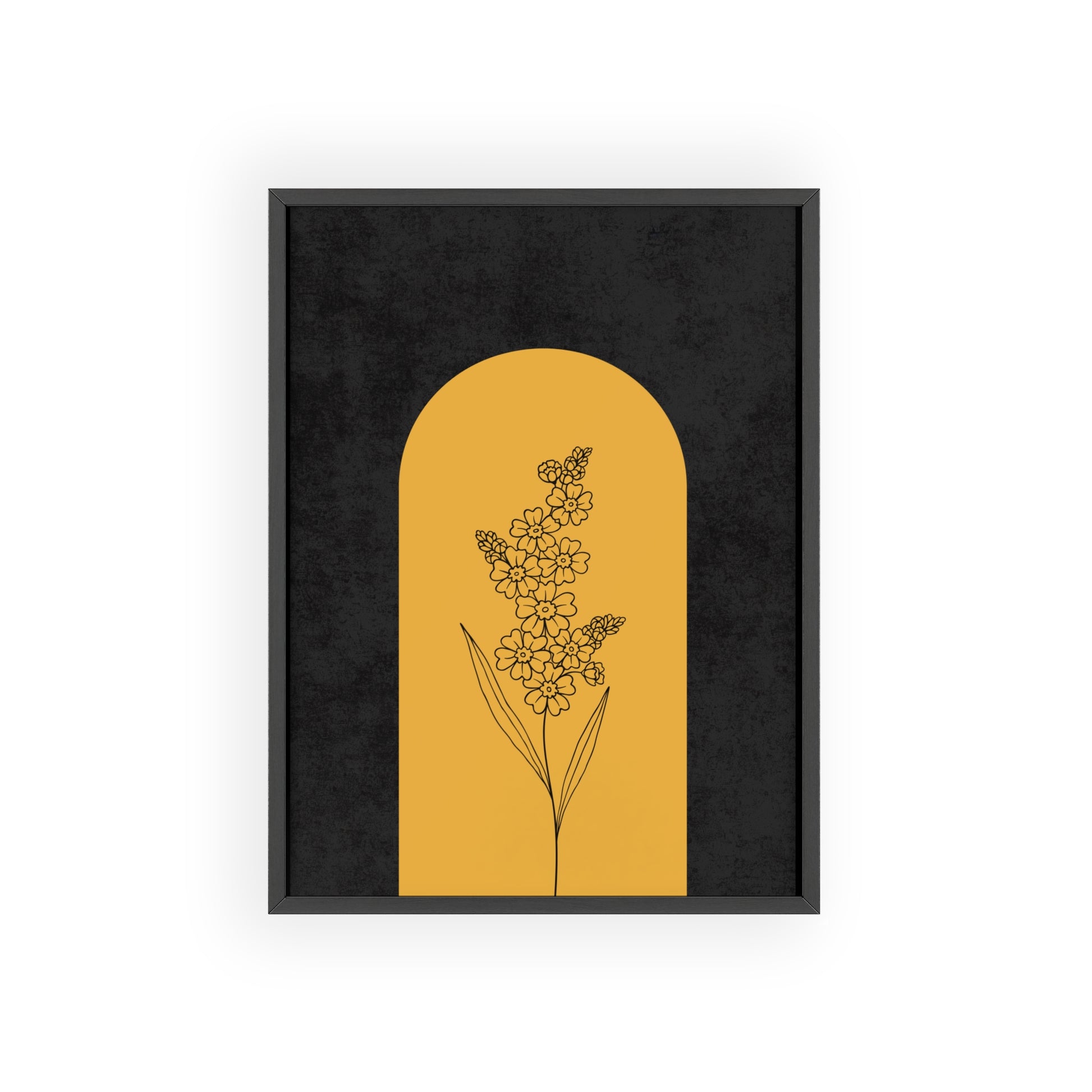Chic Floral Poster with Wooden Frame, Wall Art, Home Decor, Modern Aesthetic, Gift for Her, Minimalist Design