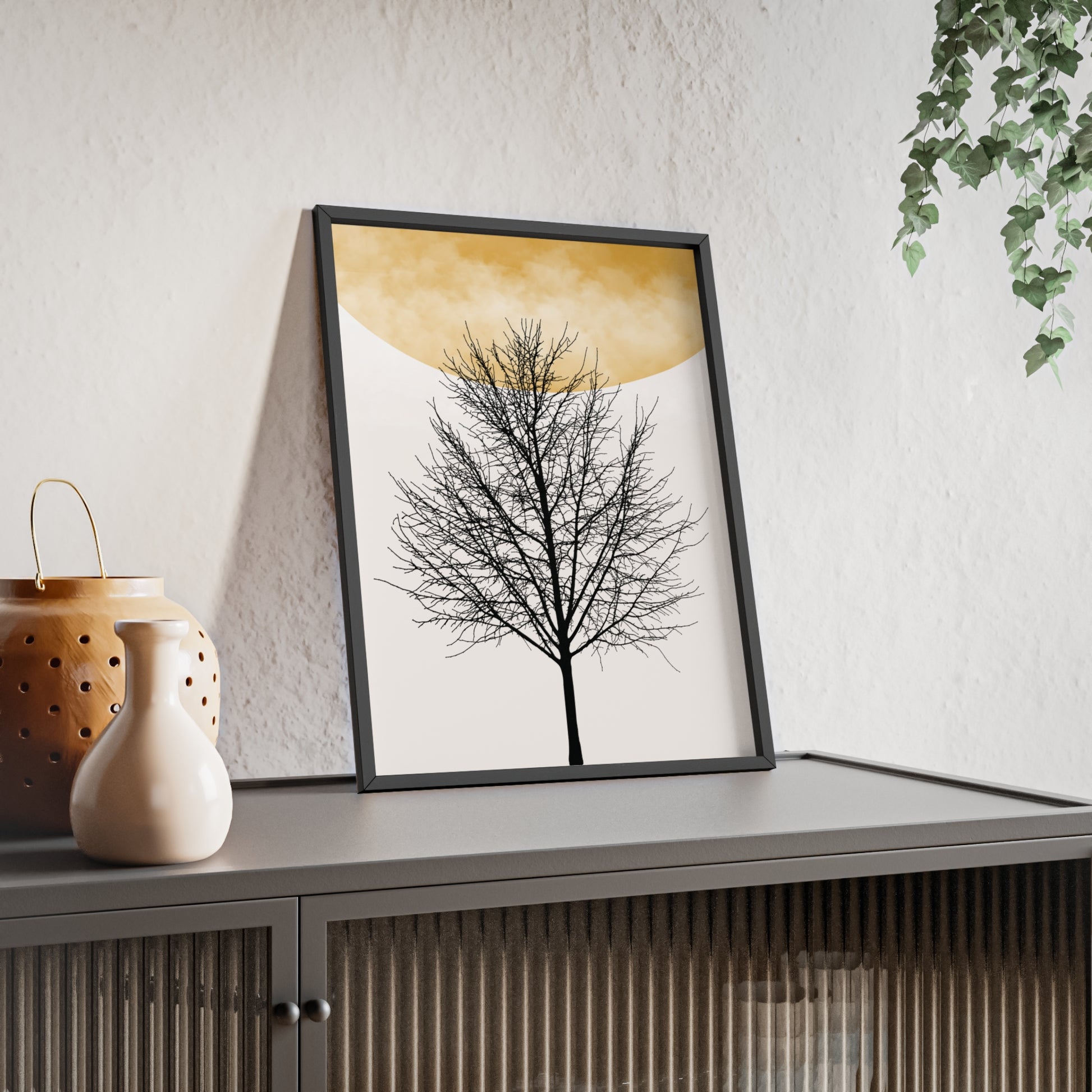 Nature-Inspired Framed Poster - Minimalist Tree Art, Wall Decor, Home Office, Gift Idea, Modern Aesthetic