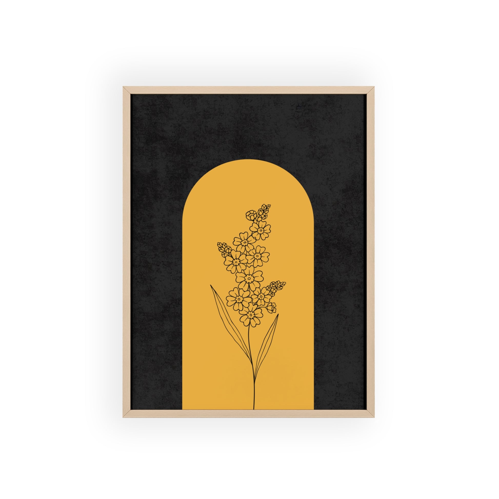 Chic Floral Poster with Wooden Frame, Wall Art, Home Decor, Modern Aesthetic, Gift for Her, Minimalist Design