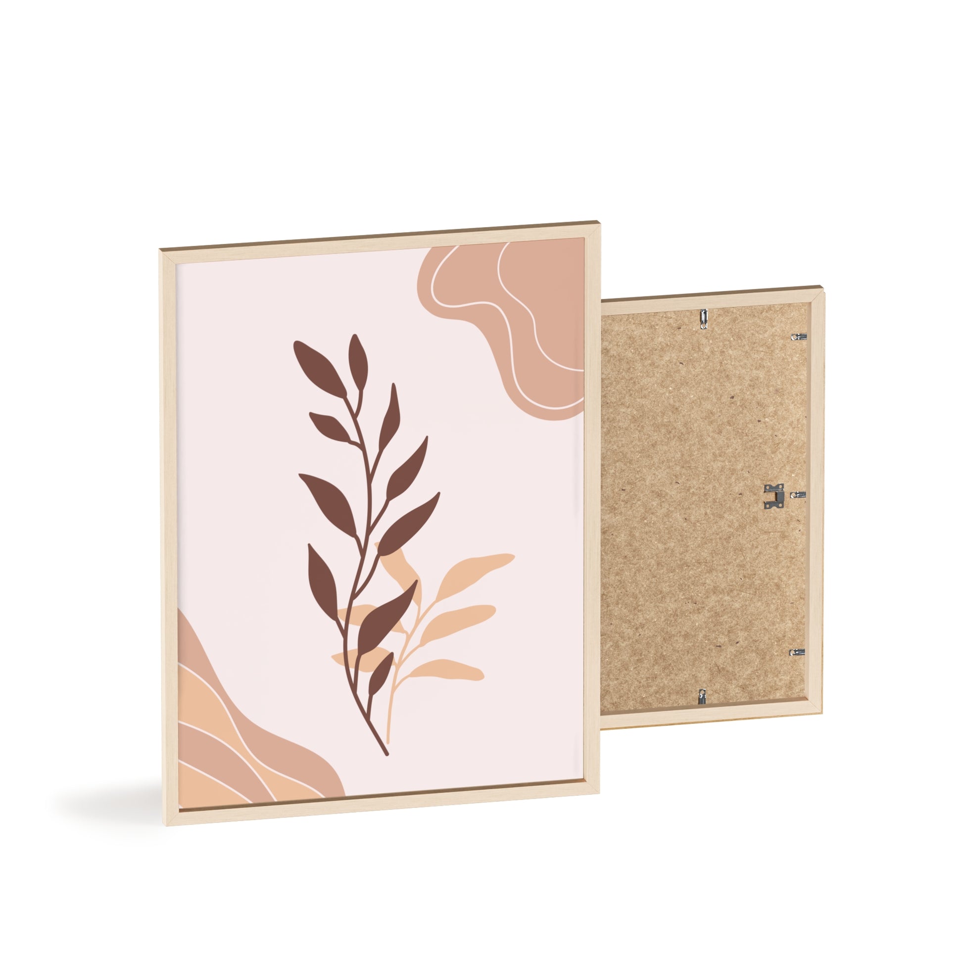 Elegant Botanical Wall Art Poster with Wooden Frame, Home Decor, Gift Idea, Modern Decor, Bathroom Wall Art
