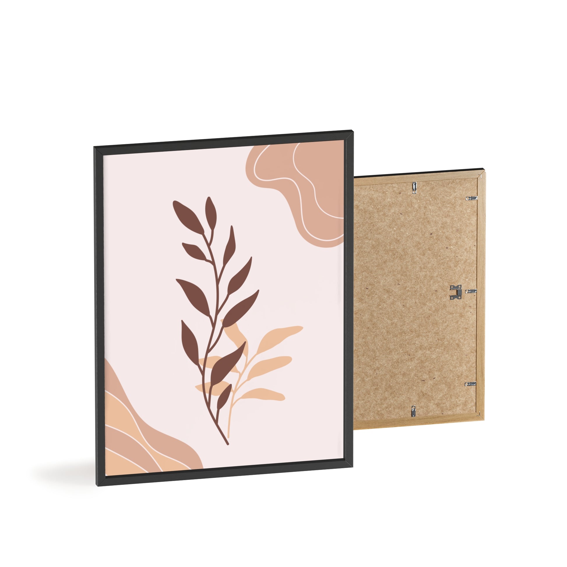 Elegant Botanical Wall Art Poster with Wooden Frame, Home Decor, Gift Idea, Modern Decor, Bathroom Wall Art