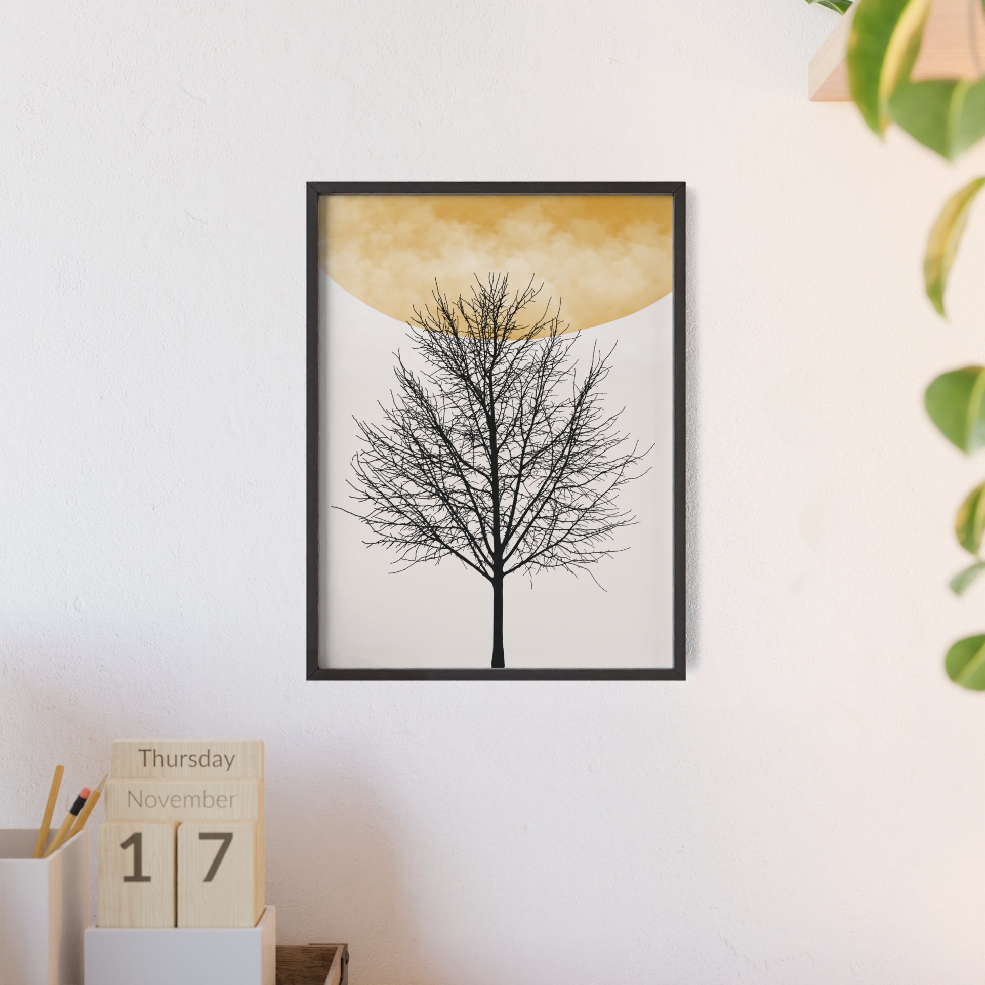 Nature-Inspired Framed Poster - Minimalist Tree Art, Wall Decor, Home Office, Gift Idea, Modern Aesthetic