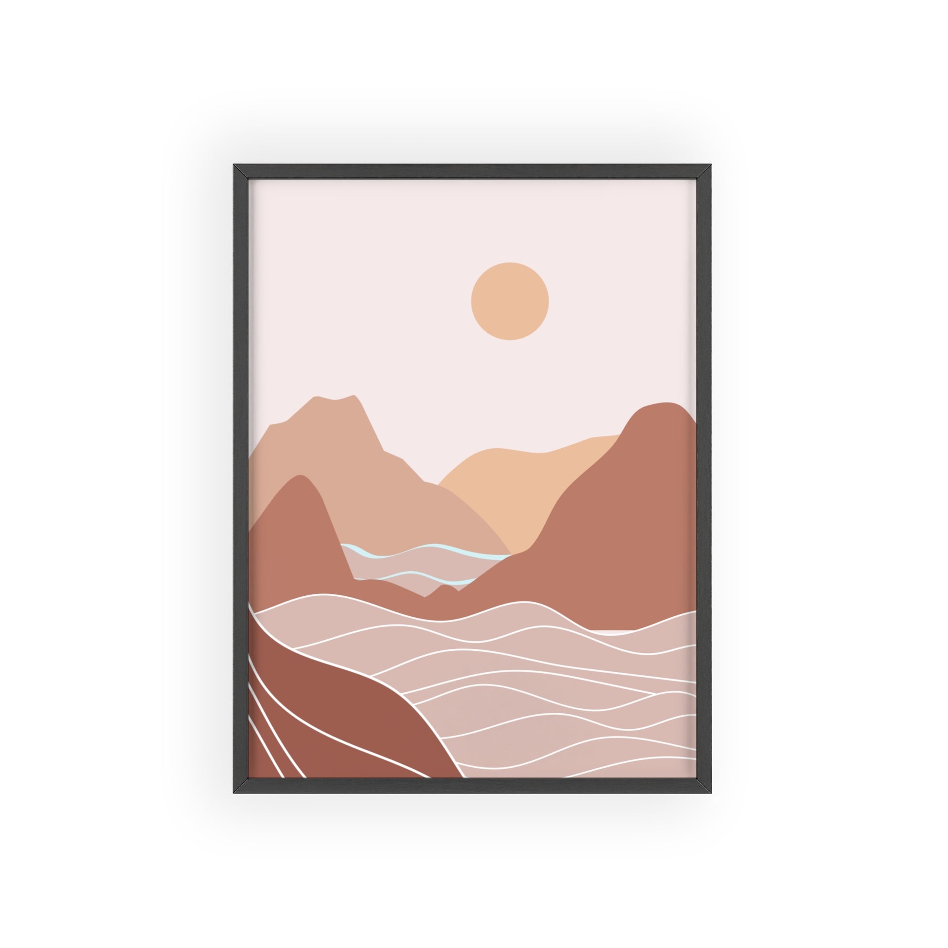 Serene Landscape Poster with Wooden Frame | Wall Art, Home Decor, Nature Print, Gift Idea, Minimalist Decor