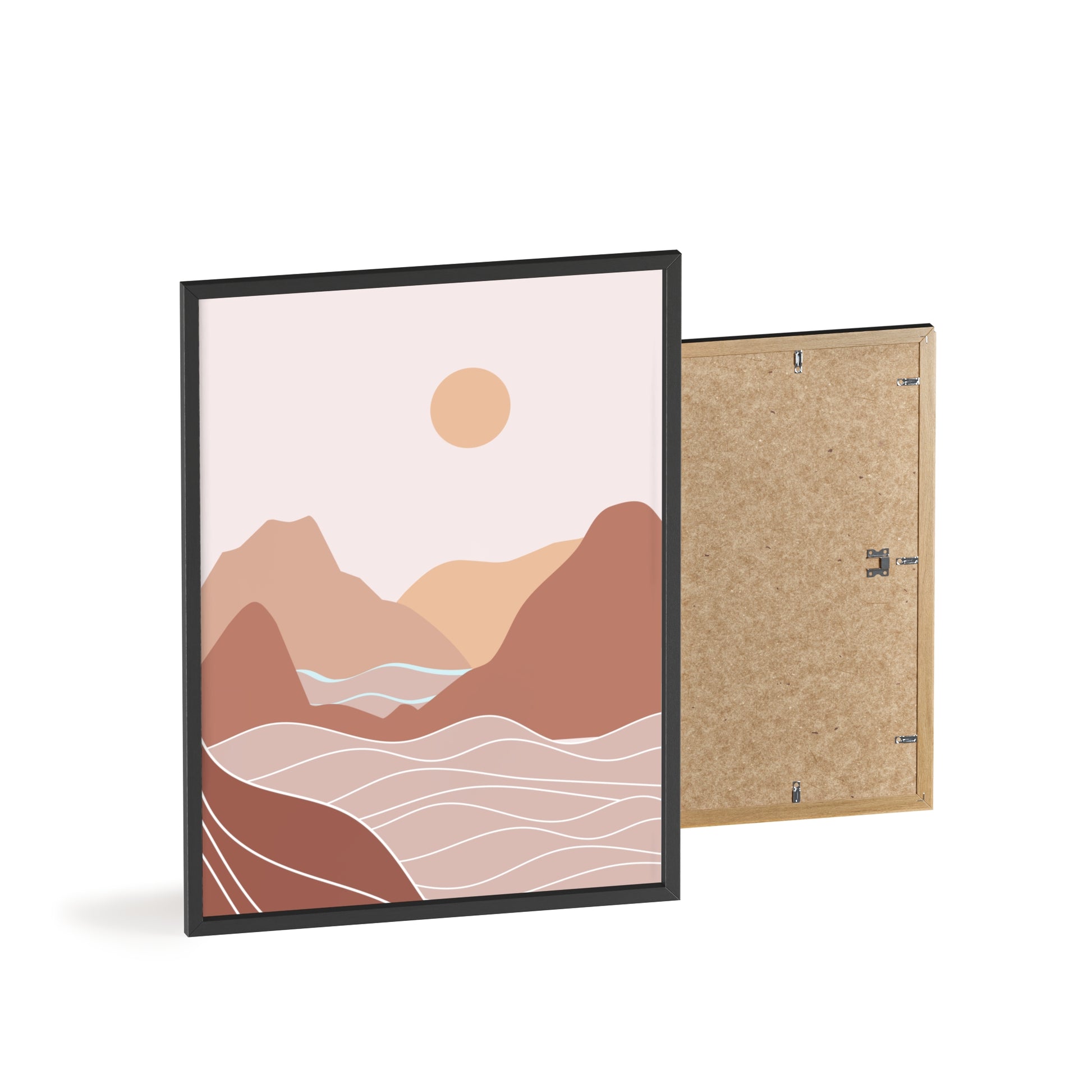 Serene Landscape Poster with Wooden Frame | Wall Art, Home Decor, Nature Print, Gift Idea, Minimalist Decor