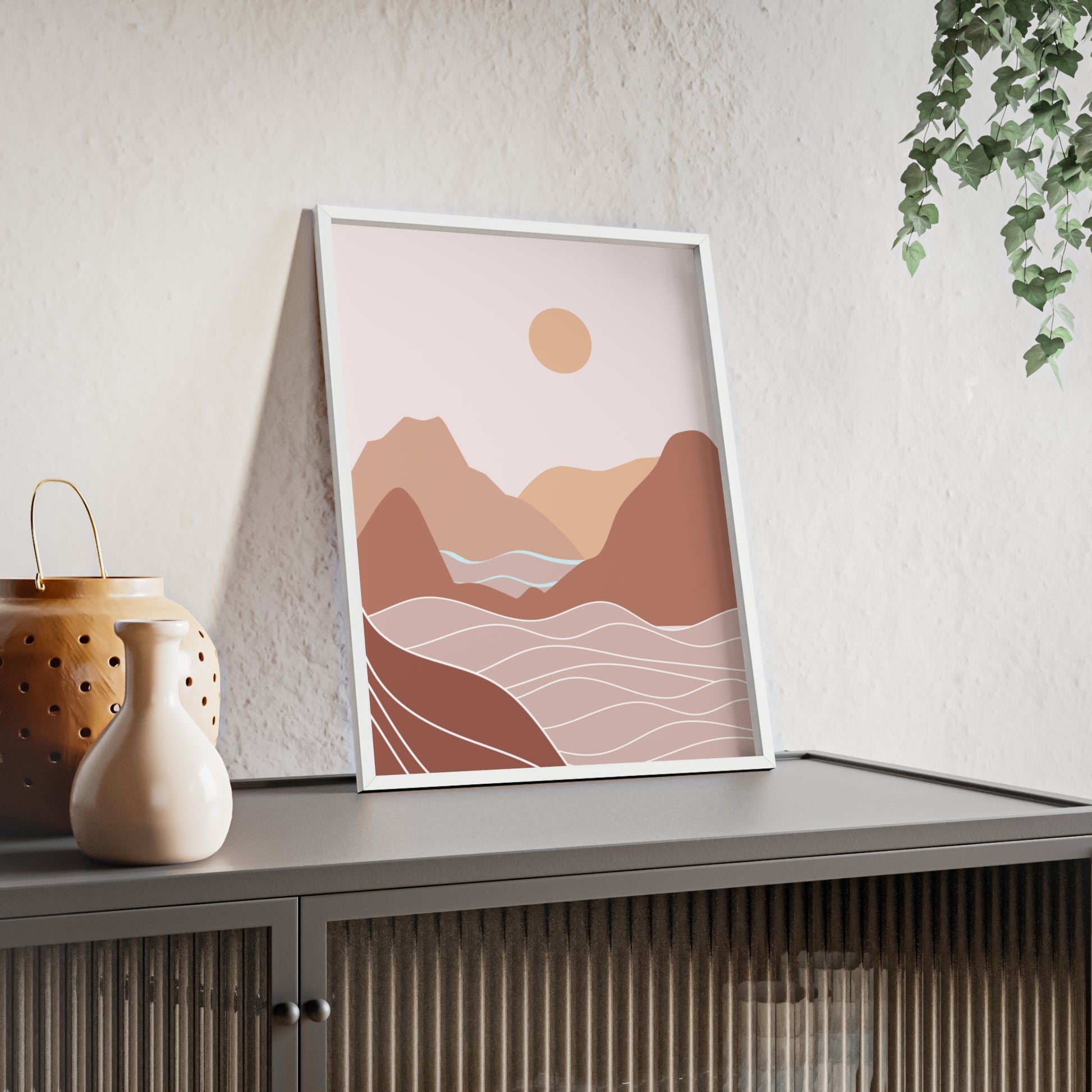 Serene Landscape Poster with Wooden Frame | Wall Art, Home Decor, Nature Print, Gift Idea, Minimalist Decor