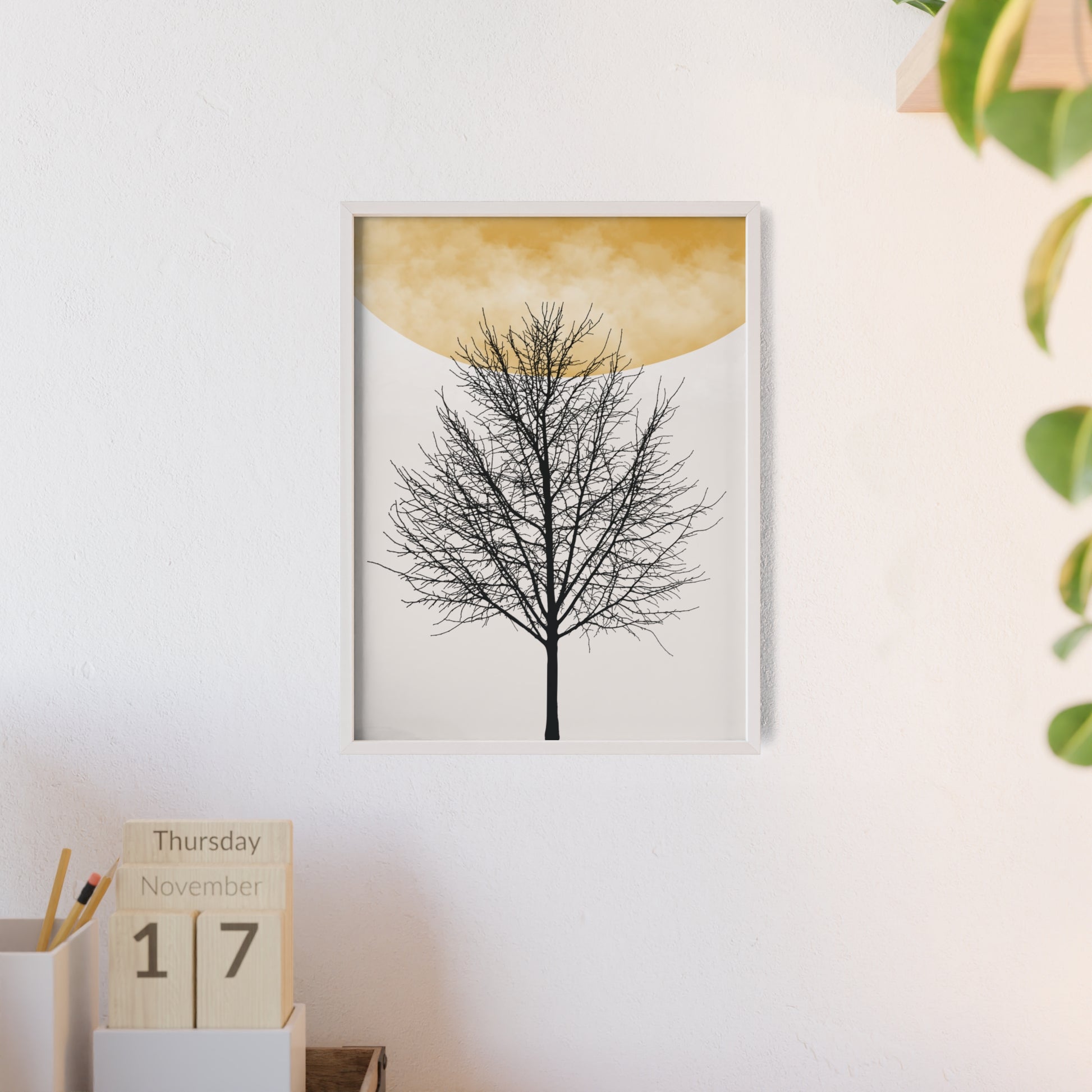 Nature-Inspired Framed Poster - Minimalist Tree Art, Wall Decor, Home Office, Gift Idea, Modern Aesthetic