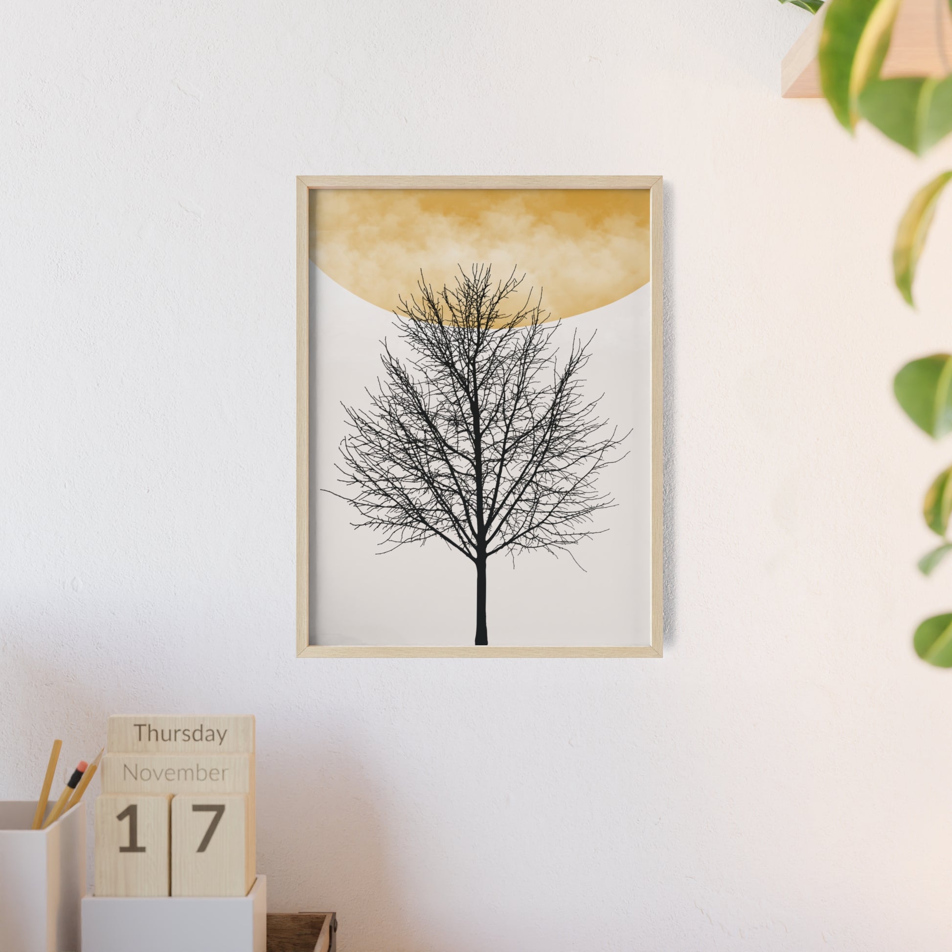 Nature-Inspired Framed Poster - Minimalist Tree Art, Wall Decor, Home Office, Gift Idea, Modern Aesthetic