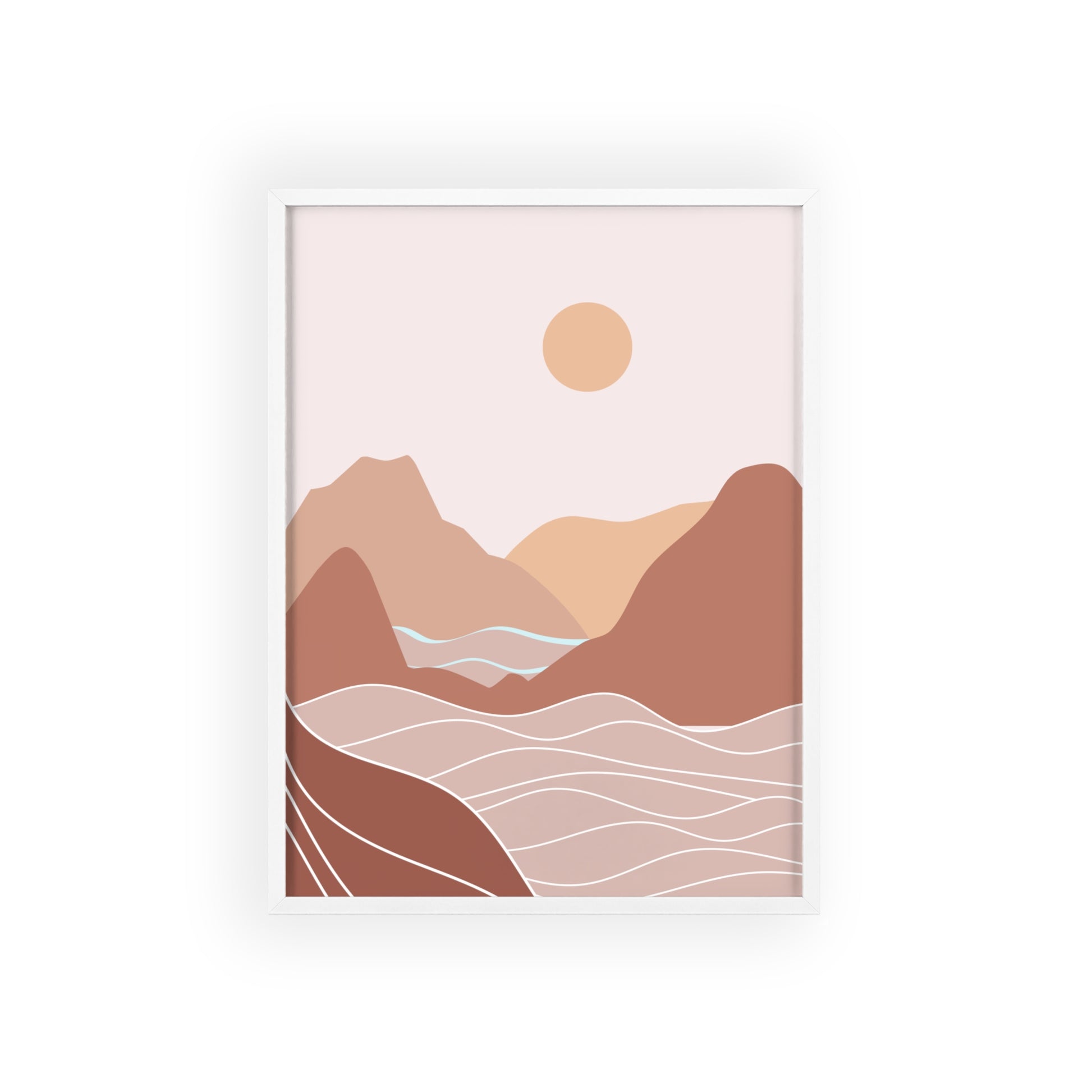 Serene Landscape Poster with Wooden Frame | Wall Art, Home Decor, Nature Print, Gift Idea, Minimalist Decor